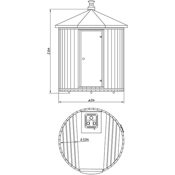 bilde 3 vertikal badstutoenne for 2 pers